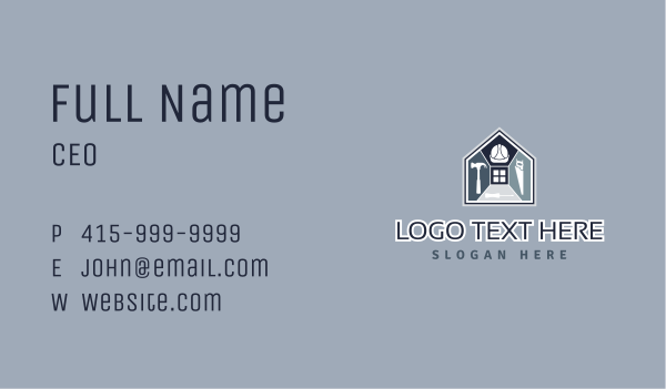 Construction Tool Hardware Home Business Card Design