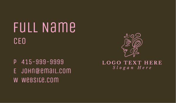 Pink Woman Face Business Card Design Image Preview