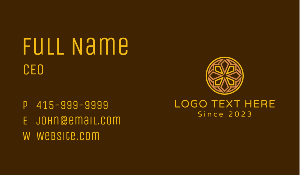 Geometric Mayan Ornament  Business Card Design Image Preview