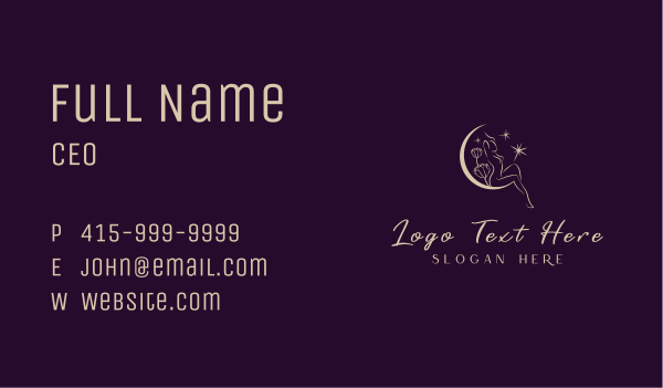 Moon Woman Spa Business Card Design Image Preview