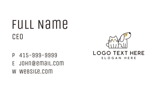 Dog Cat Veterinary Business Card Design Image Preview