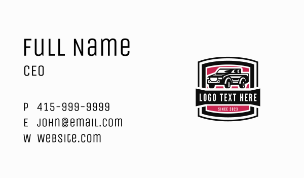 Pickup Truck Transport Business Card Design Image Preview