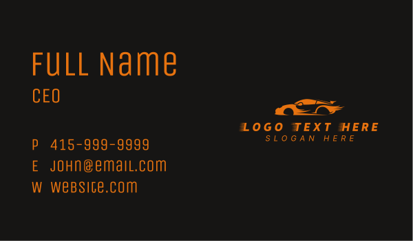 Fast Orange Car Business Card Design Image Preview