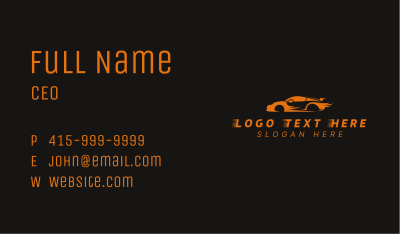 Fast Orange Car Business Card Image Preview