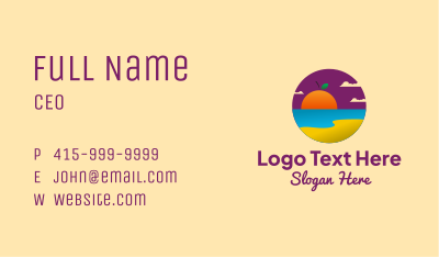 Orange Sunset Beach  Business Card Image Preview