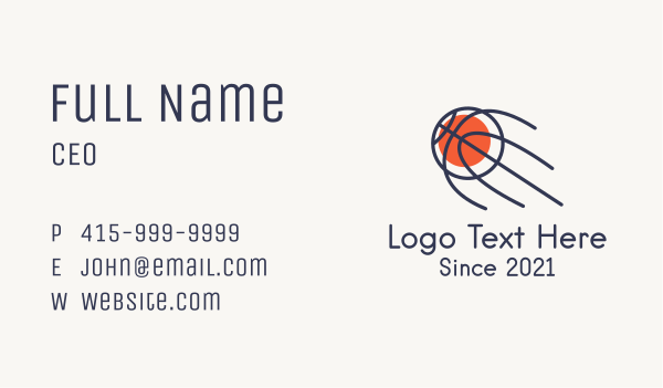 Monoline Basketball Blast  Business Card Design Image Preview