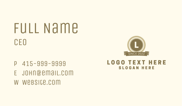 Western Ranch Badge Business Card Design Image Preview