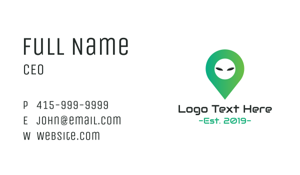 Alien Pin Business Card Design Image Preview