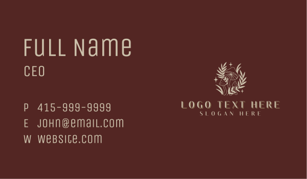 Herbal Organic Shrooms Business Card Design Image Preview