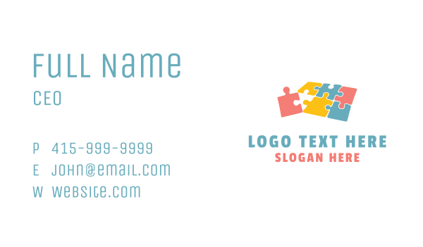 Puzzle Learning Toy Business Card Design Image Preview