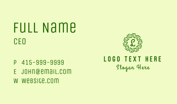 Leaf Vines Lettermark  Business Card Design Image Preview