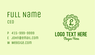Leaf Vines Lettermark  Business Card