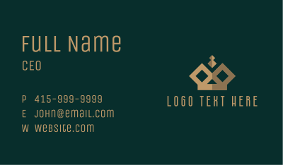 Luxe Golden Crown  Business Card Image Preview