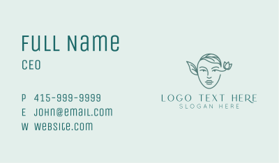 Leaves Flower Woman Face Business Card Image Preview
