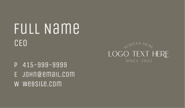 Elegant Fashion Brand Wordmark Business Card Design Image Preview