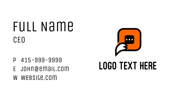 Fox Chat Software Business Card Design Image Preview