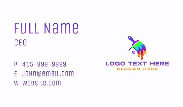 Paint Brush Roof Business Card Design Image Preview
