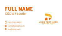 Orange Hammer Letter D Business Card Image Preview