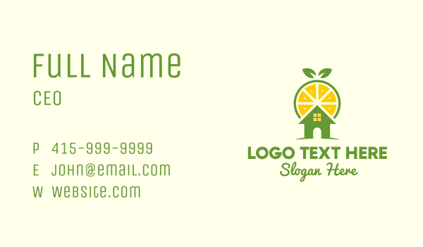 Lime Fruit House Business Card Design Image Preview