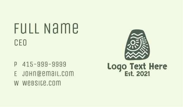 Ancient Mayan Stone Business Card Design Image Preview