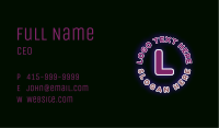 Round Neon Lettermark Business Card Image Preview