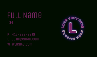 Round Neon Lettermark Business Card Image Preview