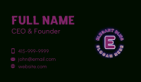 Round Neon Lettermark Business Card Image Preview