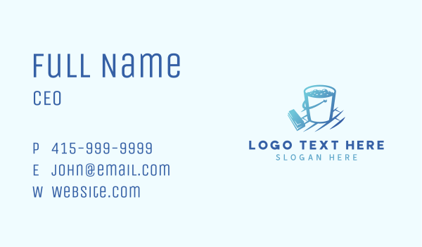 Brush & Bucket Cleaning Business Card Design Image Preview