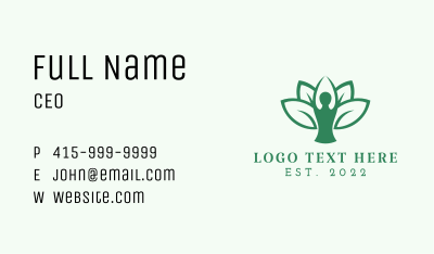 Leaf Yoga Meditation Business Card Image Preview