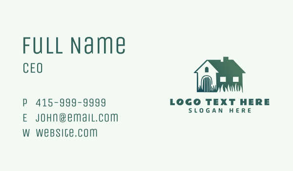 Grass House Gardening Business Card Design