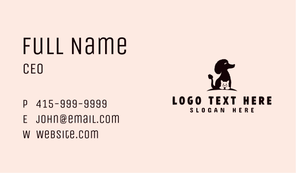 Poodle Dog Cat Pet Business Card Design Image Preview