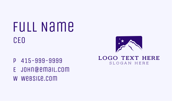 Mountain Night Stars Business Card Design Image Preview