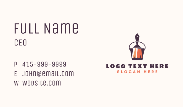 Paint Brush & Bucket Business Card Design Image Preview