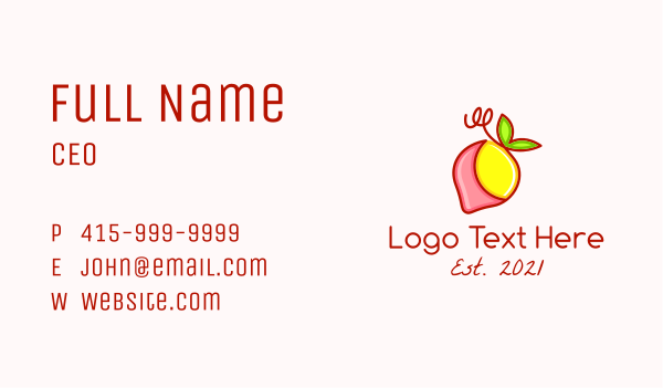 Strawberry Lemonade Business Card Design Image Preview