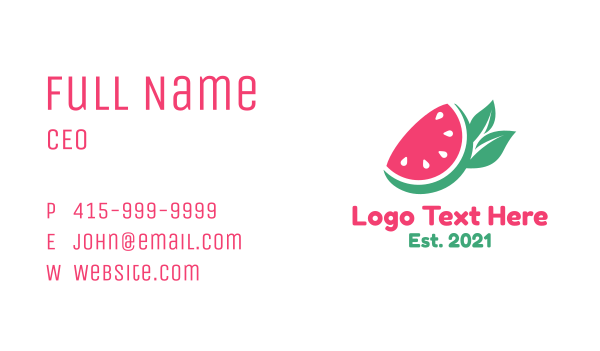 Vegan Watermelon Fruit Stand  Business Card Design Image Preview
