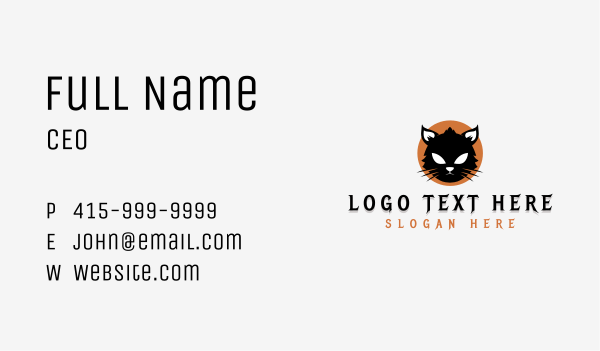 Spooky Feline Cat Business Card Design Image Preview