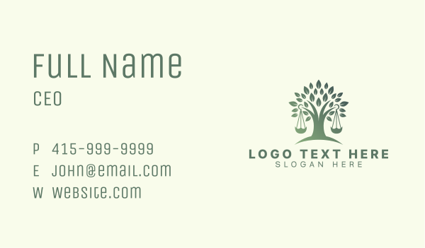 Natural Tree Law Business Card Design Image Preview