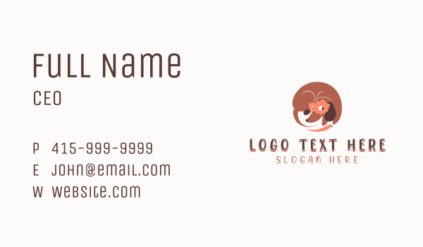 Pet Dachshund Grooming Business Card Design Image Preview