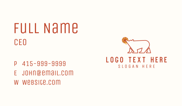 Polar Bear Pizza Business Card Design Image Preview