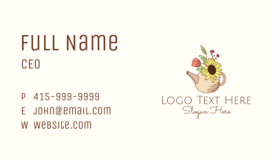 Floral Watering Pot Business Card Image Preview