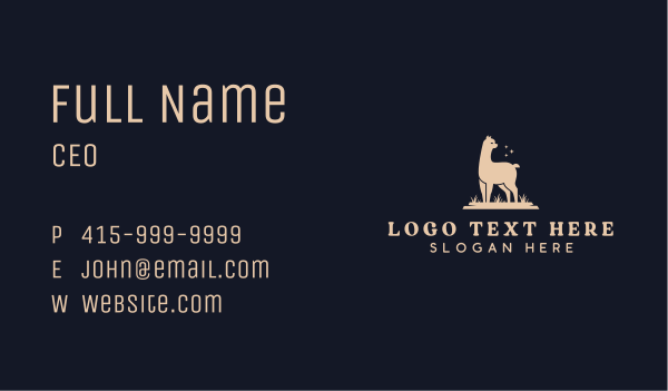 Llama Animal Farm Business Card Design Image Preview