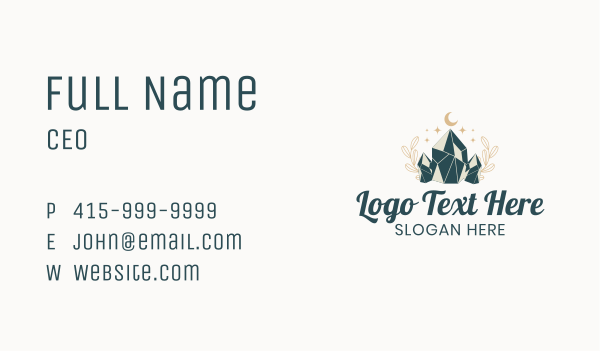 Whimsical Crystal Stone Business Card Design Image Preview