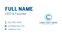 Tech Circuit Letter C Business Card Design