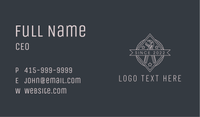Pipe Wrench Badge Business Card