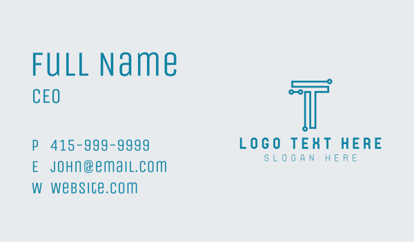 Circuit Programmer Letter T Business Card Design Image Preview
