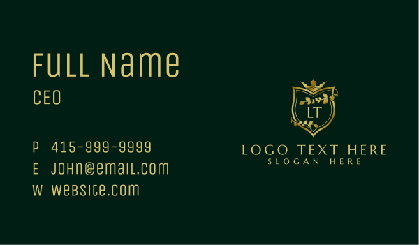 Golden Crown Crest Business Card Design Image Preview