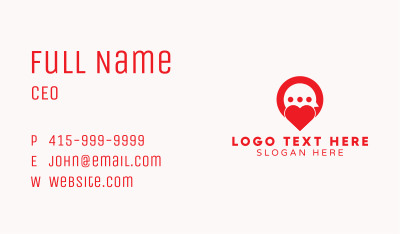 Red Heart Messaging Business Card Image Preview