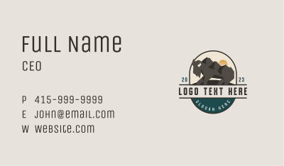 Bison Nature Mountain Business Card Image Preview