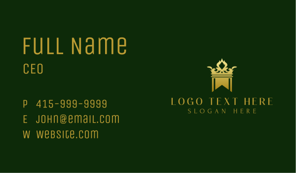 Luxury Crown Banner Business Card Design Image Preview