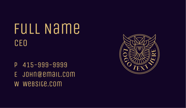 Luxury Owl Monoline Business Card Design Image Preview